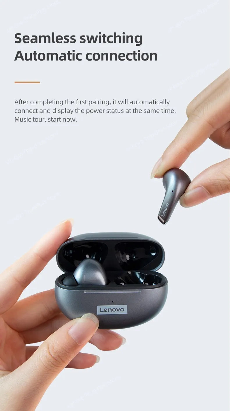 Original Lenovo LP5 Wireless Bluetooth Earbuds HiFi Music Earphones